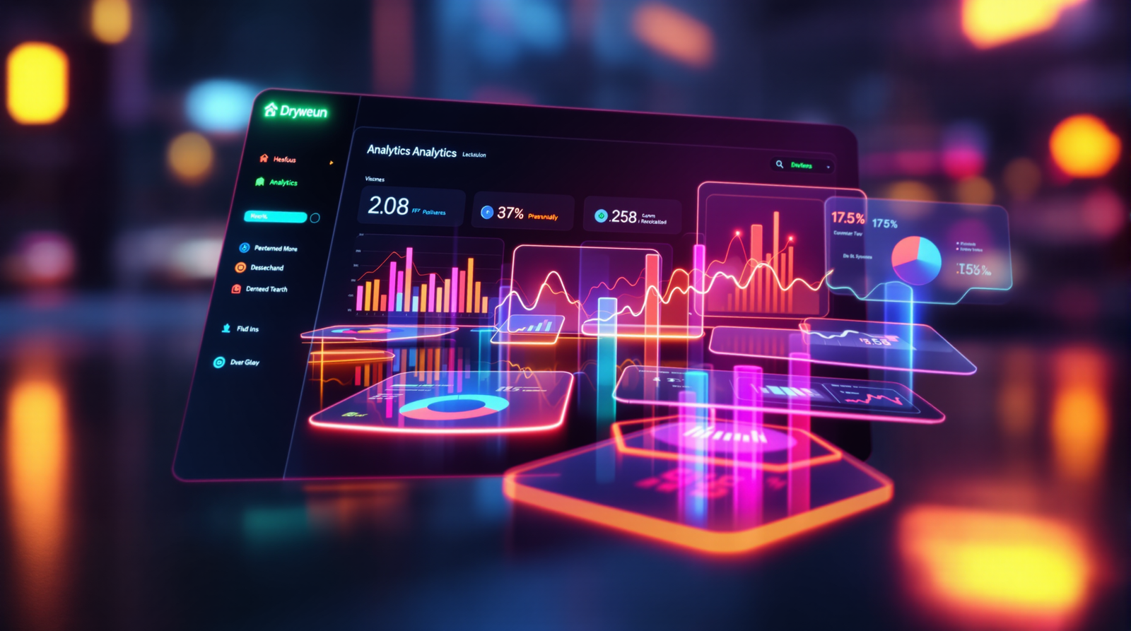 Dashboard tech futurista